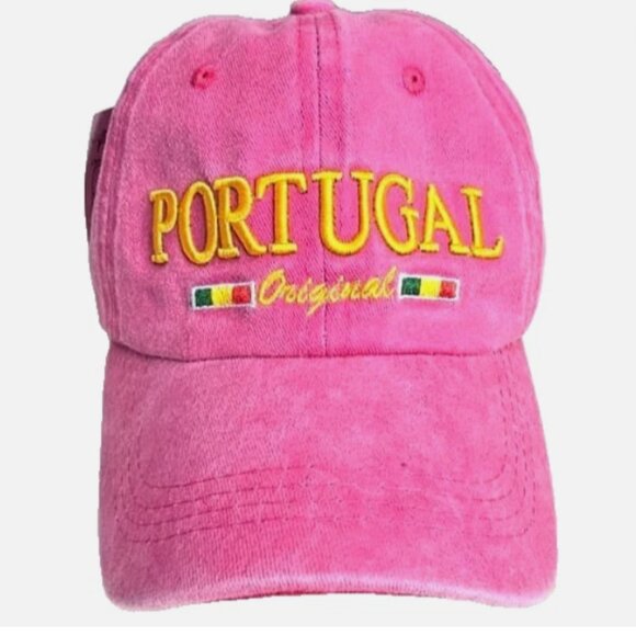 PINK PORTUGAL BASEBALL CAP ORIGINAL COLLECTION SOUVENIR 100% COTTON ONE SIZE - Picture 1 of 4